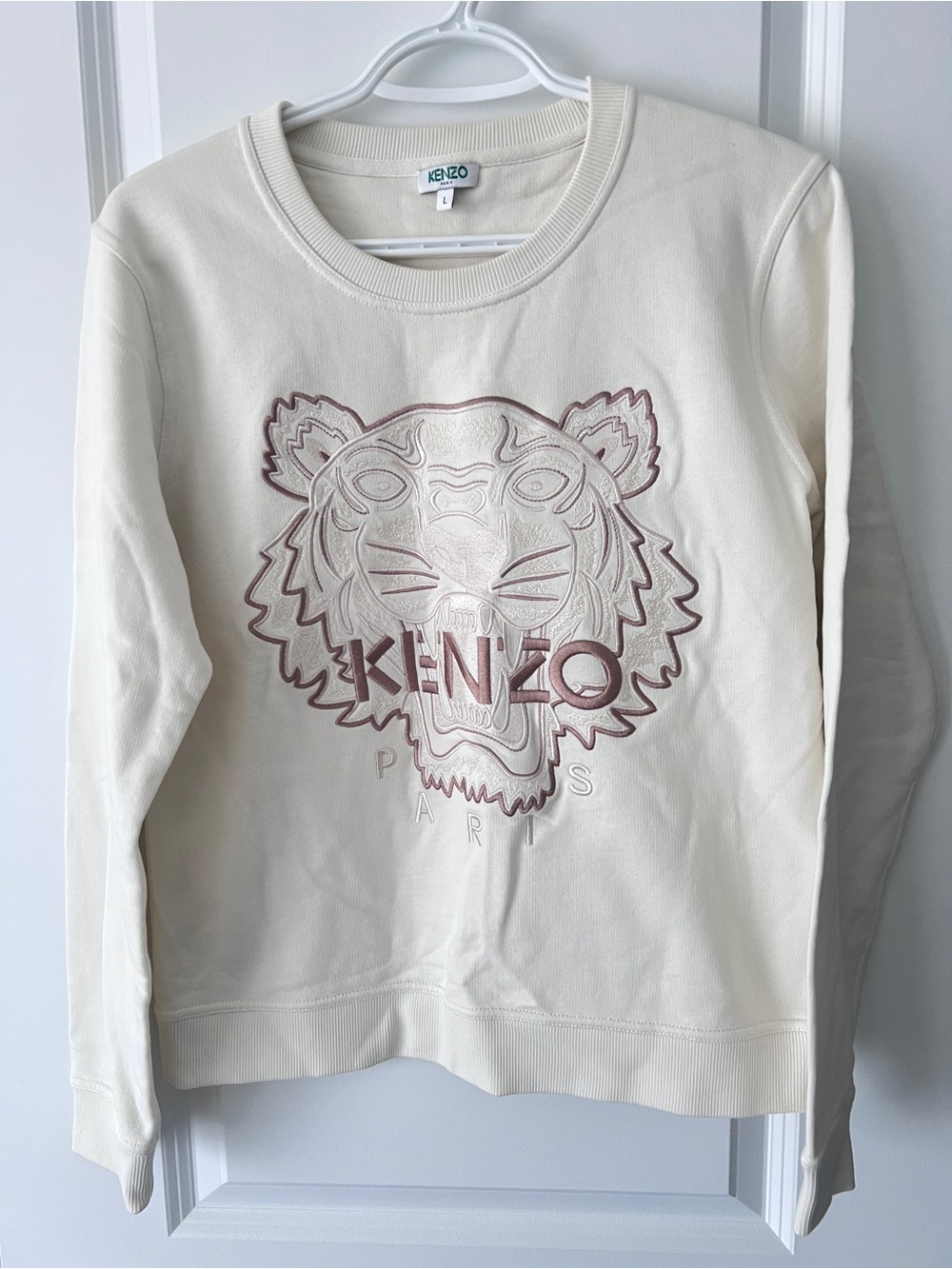 KENZO Cream Sweatshirt with Embroidered Tiger